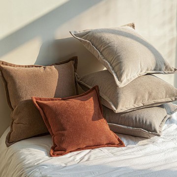 『百貨屋二號』慕斯羊絨雪尼爾雙面寬邊抱枕大尺寸沙發靠背床頭軟包靠墊含芯靠枕