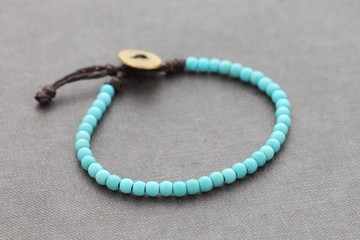 綠松石珠手鍊基本最小中性可調