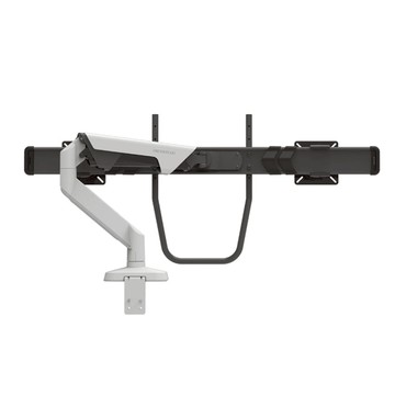 螢幕大力架｜人體工學 鋁合金氣壓式 雙螢幕支架 6.5~15kg 白色