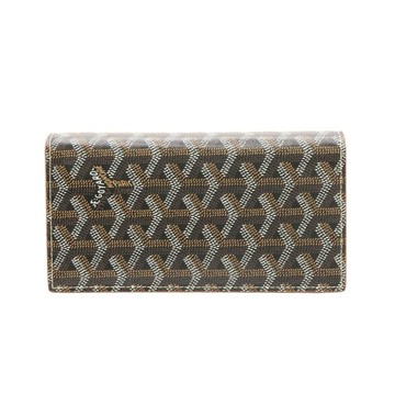 GOYARD 高雅德 棕色 Goyardine 帆布 Saint Lambert 二折長夾 【二手名牌BRAND OFF】