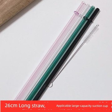適用于星巴克吸管配件榴蓮杯替換超長墨綠粉色玻璃加長不銹鋼環保