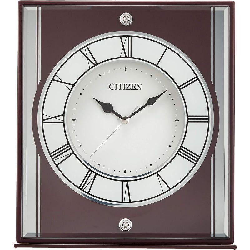 シチズン 置き時計 アナログ 連続秒針 木 茶 CITIZEN 8RG622-006