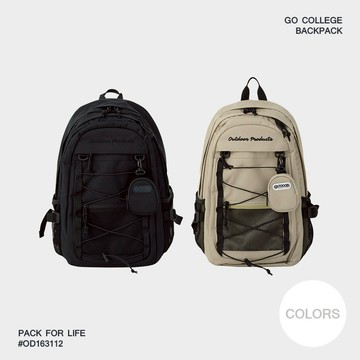 【OUTDOOR】Ozone推薦款⭐率性學院15.6吋電腦後背包-淺褐／黑 透氣背墊背帶 行李箱拉桿插袋 多隔層