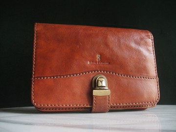 輝煌年代 OLD ERA _早期義大利二手古董包ROBERTA皮革手拿包