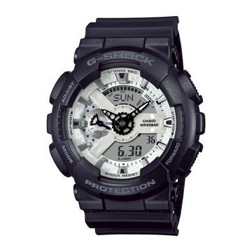 CASIO卡西歐 G-SHOCK BLACK & WHITE 黑白潮流 雙顯電子錶 (GA-110WD-1A)