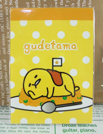 【震撼精品百貨】蛋黃哥Gudetama 蛋黃哥小便條本-趴 震撼日式精品百貨