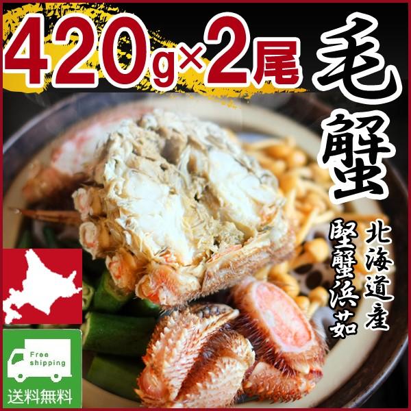 カニ 海鮮  (420g×2尾 毛蟹 ギフト 北海道産)カニ(毛がに　けがに　毛ガニ)鍋セット 送料無料