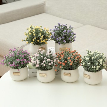 滿天星仿真花擺件室內客廳塑料假花套裝絹花擺設餐桌裝飾花束盆景