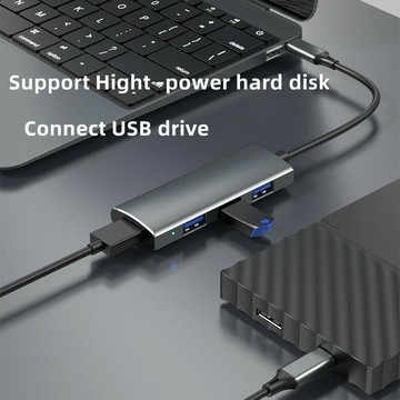 USB HUB四口集線器USB3.0轉TypeC分線器適用筆記本電腦擴展塢HUB【宜家良品百貨】