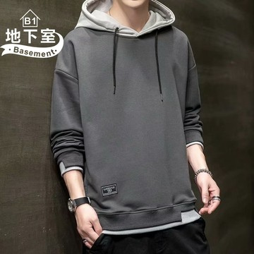 地下室B1-限時特價 長袖帽T 韓版連帽T桖 男生衣服 春秋款 套頭衫帽衫 薄款上衣 大學T【NL662021】