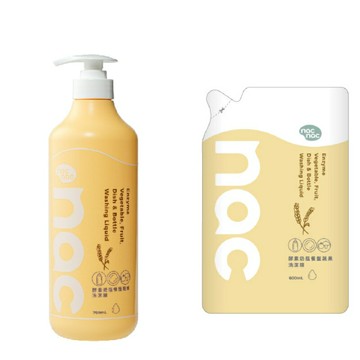 Nac Nac 酵素奶瓶餐盤蔬果洗潔精 1瓶+1補充包★衛立兒生活館★