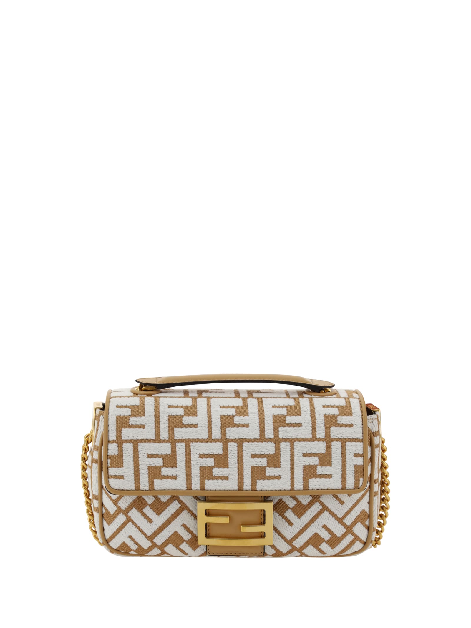 Fendi Baguette Chain Rafia Shoulder Bag