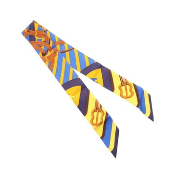 HERMES 愛馬仕 藍/黃色 絲綢 絲巾 【二手名牌BRAND OFF】