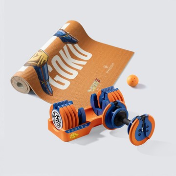 byzoom 七龍珠z 悟空收藏組 可調式啞鈴+健身墊+四星龍珠