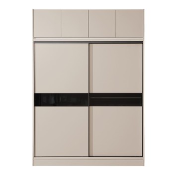 直人木業-RJ現代奶油風緩衝滑門高被櫥衣櫃184公分