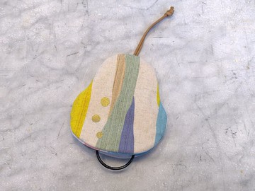 幾何線條(黃)  梨型鑰匙包【K210206】