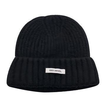 ONEDER 旺達棉品 韓版針織毛帽-6 聚酯纖維60% 彈性纖維2% 聚丙烯纖維30% 羊毛8%  24 x 22cm  黑色