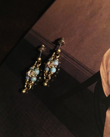 小花鋯石耳環 - 進口珠【限量】