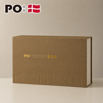 PO: 丹麥PO禮物盒-大磁吸(咖)(珍珠棉三件組-手沖壺/磨豆機/咖啡杯350ml)