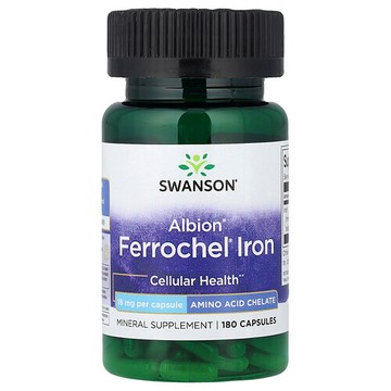 Swanson Vitamins, Albion®，Ferrochel® 鐵，18 毫克，180 粒膠囊