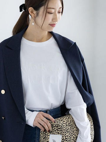 英文標誌刺繡休閒T恤(0F000407310) - Te chichi