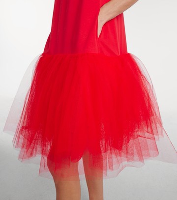 Simone Rocha Tulle-trimmed cotton jersey minidress