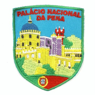 DIY刺繡徽章 葡萄牙 佩納宮 電繡貼 背膠補丁 電繡刺繡布章 貼布 布標 燙貼 INS打卡地標 肩章 識別章 背包貼 _廠商直送