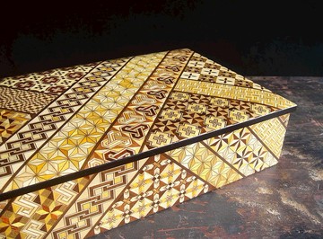 【老時光 OLD-TIME】早期二手日本寄木細工大款珠寶鏡盒