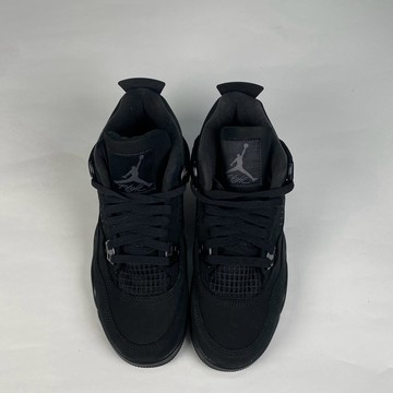 微瑕疵-右腳鞋面塑料網眼斷裂 IB4171-010 6Y Air Jordan 4 Retro "Black Cat" GS 2025 黑貓 黑 大童 女鞋