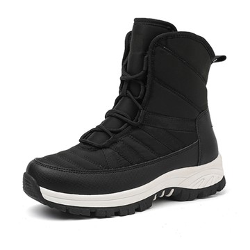 雪地抗寒防潑水綁帶中筒雪靴(黑)＊an.an【18-2311bk】【現貨+預購】