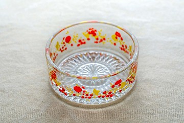 日本製 昭和小花玻璃皿 全新未使用 台灣免運