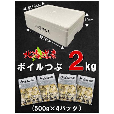 ふるさと納税 鹿部町 北海道鹿部町産 訳あり 前浜ボイルつぶ 2kg(500g×4袋) KS05-3