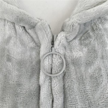 冬季新款珊瑚絨情侶連帽家居服舒適親膚拉鏈長款睡袍浴袍