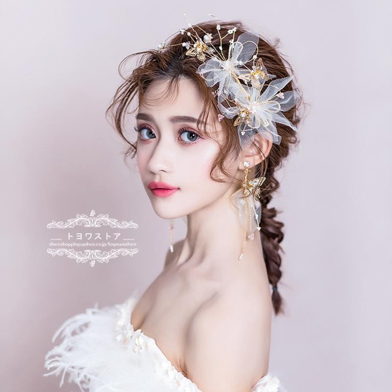 ヘッドドレス ウェディング ヘアアクセサリー 花嫁 イベント