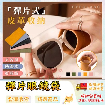 眼鏡袋 彈片眼鏡袋 彈片眼鏡袋 太陽眼鏡袋 皮革收納袋 防潑水眼鏡袋 🔥台灣現貨🔥 😽198玩具城😽 W1523