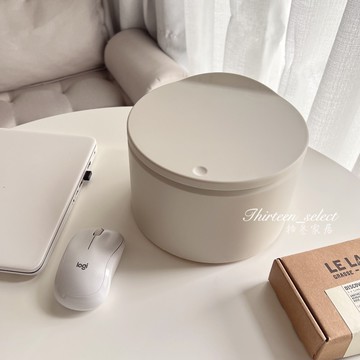 THiRTEEN拾叁家居◖現貨 韓系極簡桌面垃圾桶 按壓式垃圾桶 彈蓋棄物桶 圓型垃圾桶 化妝桌 辦公桌