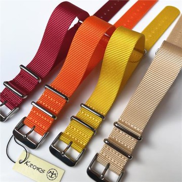 18mm20mm22mm24mm NATO 北約帆布尼龍表帶方形扣薄款戶外清涼多色