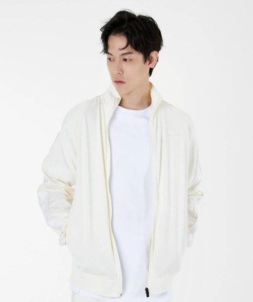 KAPPA 24 男女適穿 BANDA串標運動外套  黑/白色 品牌經典串標 /301EFU0