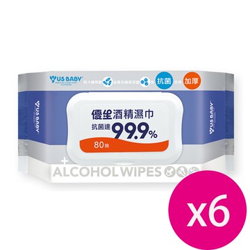 酒精濕巾超厚型加蓋80抽X6包