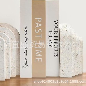 跨境書本擋板創意特色擺件白色系裝飾品設計樹脂工藝品家居庭院
