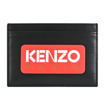 KENZO 5PM820 壓印LOGO皮革隨身卡夾/名片夾.黑