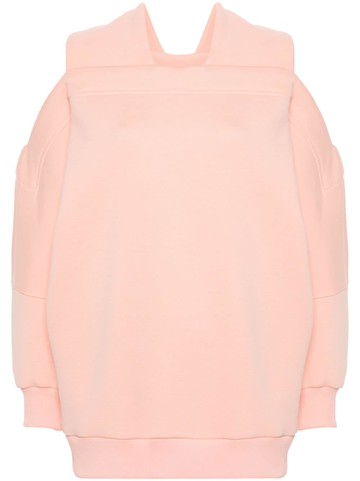 Ioana Ciolacu - Sushi cold-shoulder sweatshirt - women - Polyester/Cotton - XXL - Pink