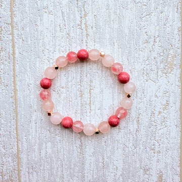 JEDIS│櫻花雨 薔薇輝石・粉晶・薔薇輝石 手鍊