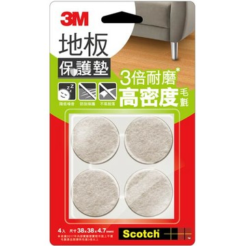 3M 米色圓形地板保護墊 4入