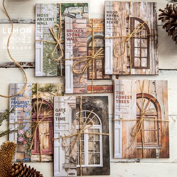 🍋檸檬青🍋新款現貨復古拼貼素材紙特價售完無補自然景觀叢書系列6款21張入手賬背景造景裝飾素材打底紙