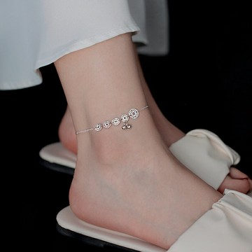 【巷南】925純銀銅錢鈴鐺腳鏈女2022年新款潮ins高級感設計足鏈夏