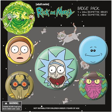 【瑞克和莫蒂】Rick and Morty (Heads)  - 進口徽章組