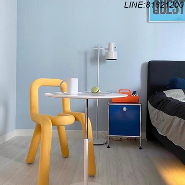 免運 公司貨 開發票 質量超讚 設計師藝術現代簡約個性餐椅創意造型網紅色彩化妝異形彎管椅 設計師款 沙發椅 休閒椅 展示椅