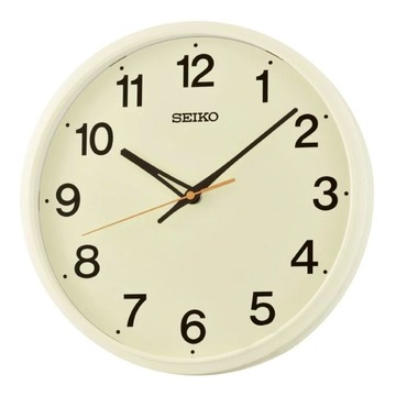 seiko SK037 精工鐘 (QHA019C) 基礎米白簡約數字圓形掛鐘 33.5*4.6cm