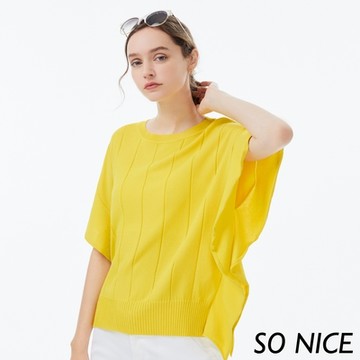SO NICE休閒垂墜連袖針織上衣